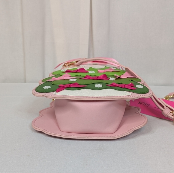 Betsey Johnson Christmas Tree Pink And Green Crossbody Purse NWT - Picture 6 of 9